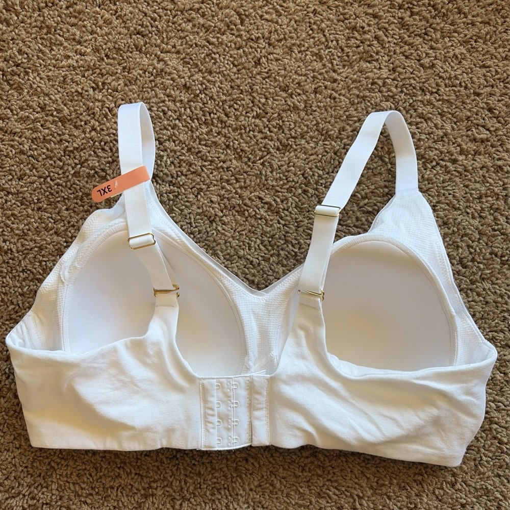 Bali White Cotton Collection Wireless Bra #DF8130 Womens 3XL NEW NWT - Picture 6 of 9
